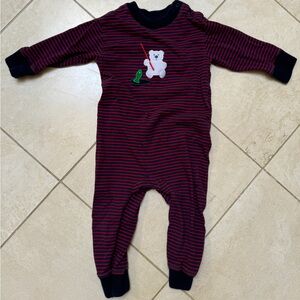 Florence Eiseman Stripe Knit Longall With Polar Bear Fishing